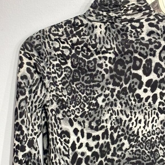 George | Women’s Animal Print 3/4 Sleeve Top Shirt Blouse Black White Size Small - Picture 8 of 16